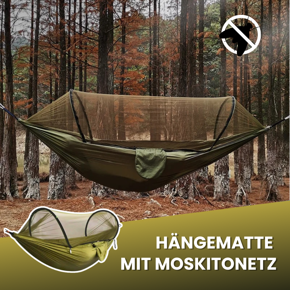 HÄNGEMATTE MIT MOSKITONETZ 120x250cm – Dein Rückzugsort in der Natur – Outdoor Xplorers