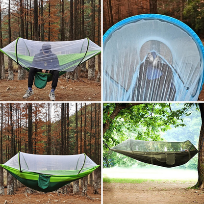HÄNGEMATTE MIT MOSKITONETZ 120x250cm – Dein Rückzugsort in der Natur