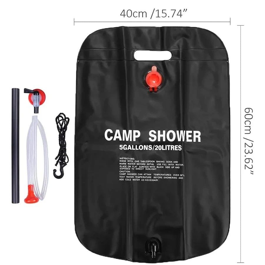 Faltbare Solar-Duschtasche 20/40L