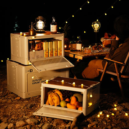 CAMPING AUFBEWAHRUNGSBOX MIT TISCHFUNKTION UND DECKEL - 30 LITER