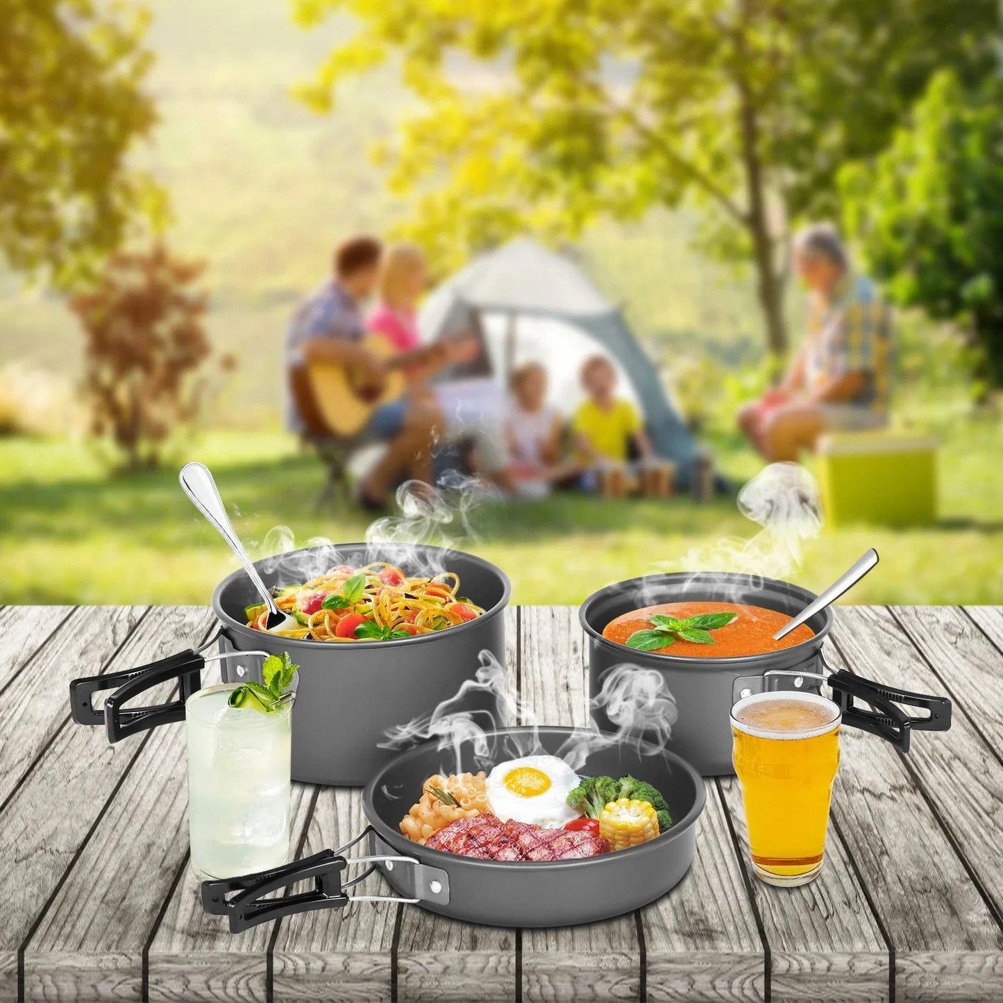Camping Kochgeschirr Set damit auch im freien dein Dinner zu einem Erlebnis wird