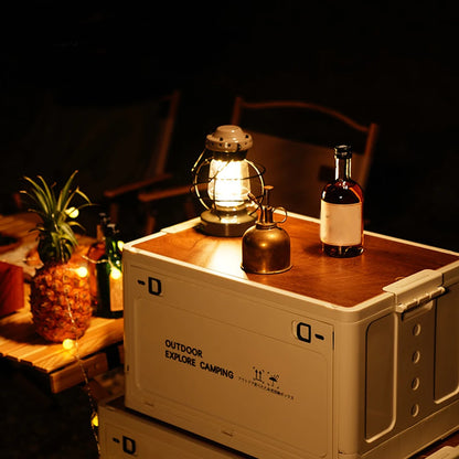 CAMPING AUFBEWAHRUNGSBOX MIT TISCHFUNKTION UND DECKEL - 30 LITER
