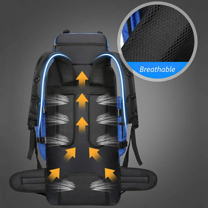 90L Wander-Camping-Rucksack. Robuster Begleiter auf all deinen Trekkingtouren.