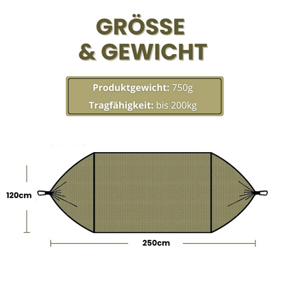 HÄNGEMATTE MIT MOSKITONETZ 120x250cm – Dein Rückzugsort in der Natur