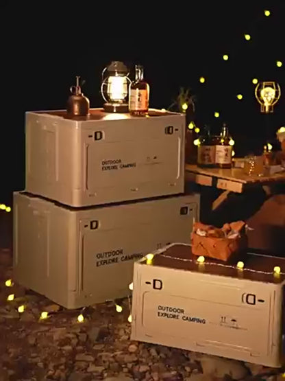 CAMPING AUFBEWAHRUNGSBOX MIT TISCHFUNKTION UND DECKEL - 30 LITER
